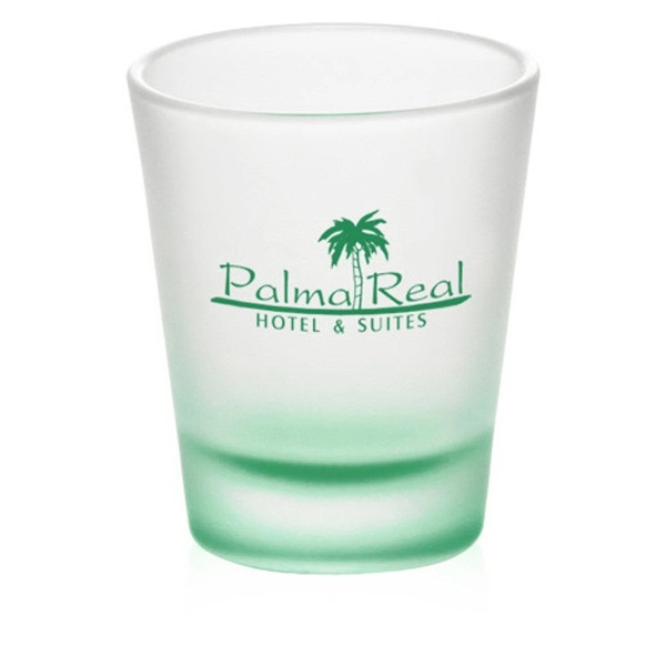 Customized frosted blue shot glass- 1.75 oz.