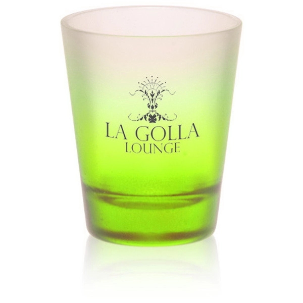 Hollywood Star Frosted Shot Glass Green Purpul Shot Glass