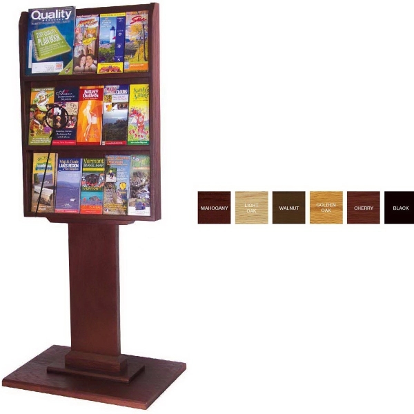 15-Pocket, Solid Wood Floor Literature Display