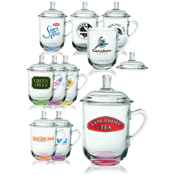 13 oz. Clear Glass Coffee Mugs w/ Custom Imprint Tea Cups | Plum Grove