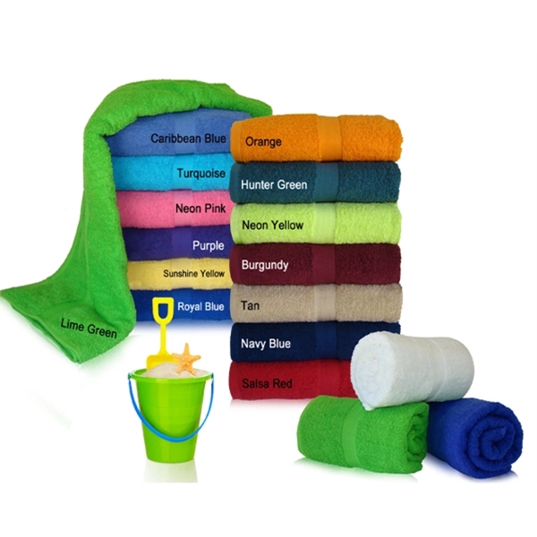 32x64 Terry Cotton Beach Towels 15lb/doz. - 32x64 Terry Cotton Beach Towels 15lb/doz. - Image 0 of 0