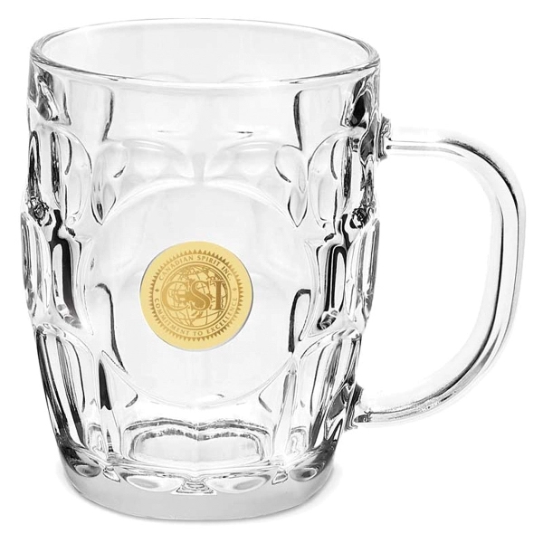 20 Oz. Glass Beer Stein Mug - Gold Medallion - Canada - 20 Oz. Glass Beer Stein Mug - Gold Medallion - Canada - Image 0 of 0