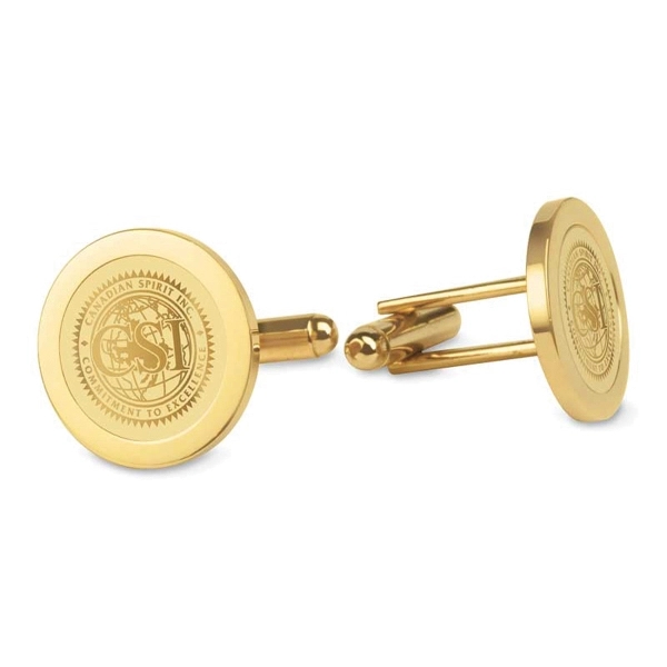 Gold Plated Medallion Cufflinks - Gold Plated Medallion Cufflinks - Image 0 of 0