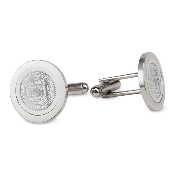 Silver Tone Medallion Cufflinks - Silver Tone Medallion Cufflinks - Image 0 of 0