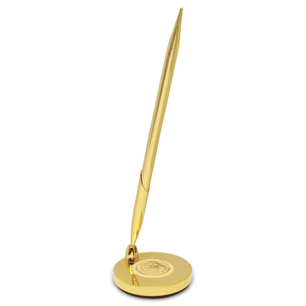 Gold Plated Pen and Medallion Desk Set - Gold Plated Pen and Medallion Desk Set - Image 0 of 0