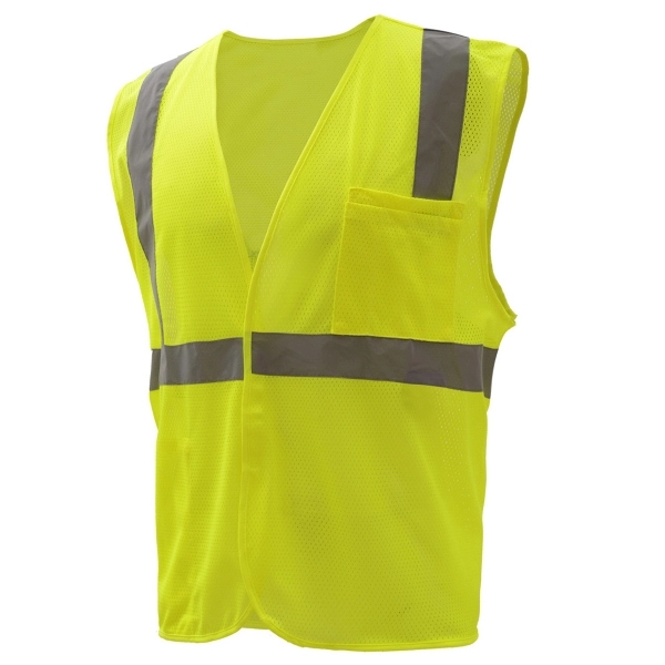 Standard Class 2 Hook & Loop Closure Safety Vest - Lime - Standard Class 2 Hook & Loop Closure Safety Vest - Lime - Image 1 of 3