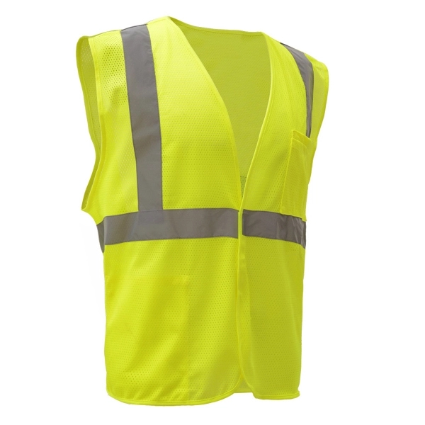 Standard Class 2 Hook & Loop Closure Safety Vest - Lime - Standard Class 2 Hook & Loop Closure Safety Vest - Lime - Image 2 of 3