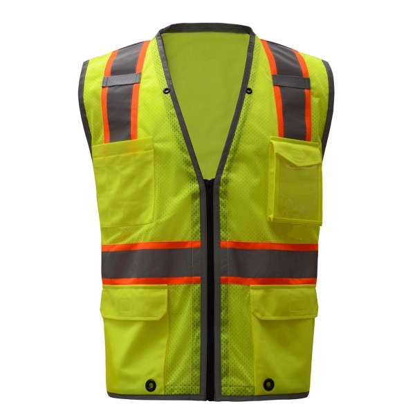 Class 2 Brilliant Heavy Duty Safety Vest - Lime - Class 2 Brilliant Heavy Duty Safety Vest - Lime - Image 3 of 3