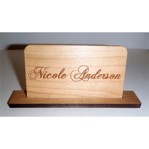 2" x 3.5" - Hardwood Table Signs with Stand - 2" x 3.5" - Hardwood Table Signs with Stand - Image 0 of 1