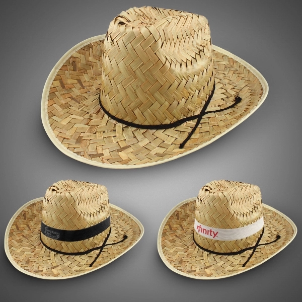 Western Cowboy Hat with Imprinted Band - Western Cowboy Hat with Imprinted Band - Image 1 of 4