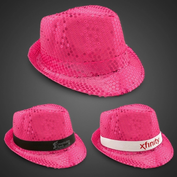 Sequin Costume Fedora With Imprinted Band - Sequin Costume Fedora With Imprinted Band - Image 3 of 7