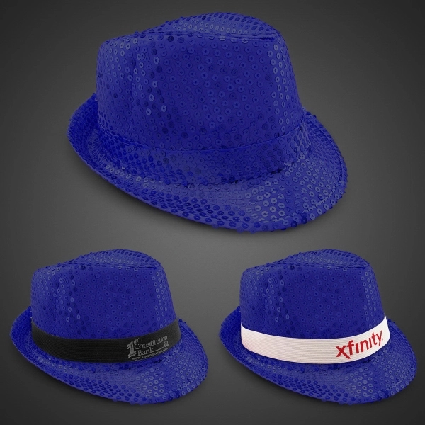 Sequin Costume Fedora With Imprinted Band - Sequin Costume Fedora With Imprinted Band - Image 2 of 7