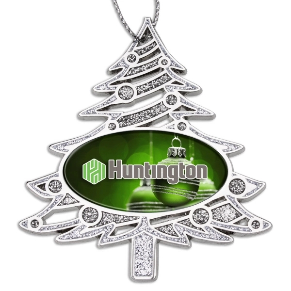 Custom Glitter Tree Christmas Ornament