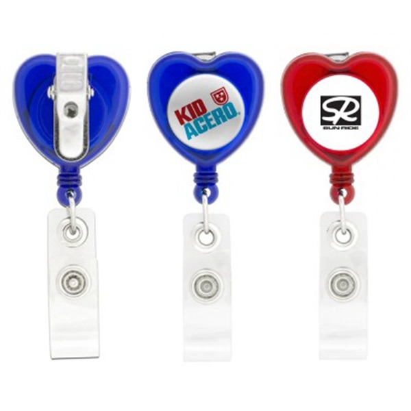 Heart Retractable Badge Holder - Heart Retractable Badge Holder - Image 0 of 4