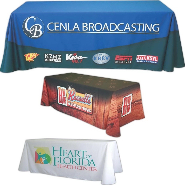8' Custom Trade Show Tablecloths - Standard Front Panel Only