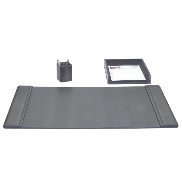 3-Piece Classic Black Leather Desk Set - 3-Piece Classic Black Leather Desk Set - Image 0 of 0