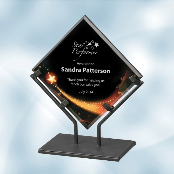 Star Galaxy Acrylic Plaque Award with Iron Stand - Large