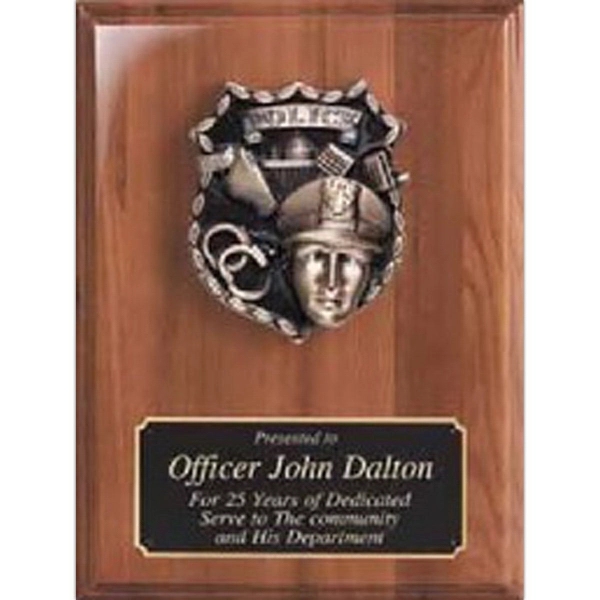 Walnut Piano Finish Plaque With Police Casting And Plate - Walnut Piano Finish Plaque With Police Casting And Plate - Image 0 of 0