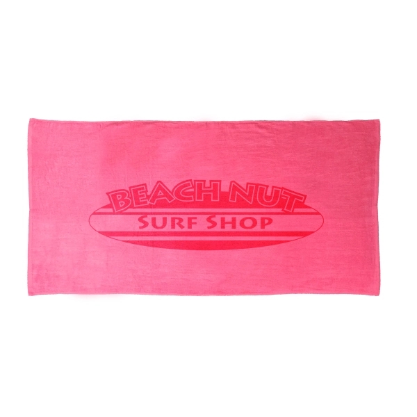 Neon Pink 32x64 Terry Velour Beach Towels. - Neon Pink 32x64 Terry Velour Beach Towels. - Image 2 of 10