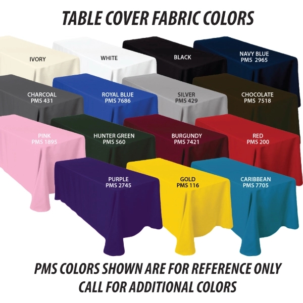 6' Stock Poly Table Throw with Imprint (Front Panel) - 6' Stock Poly Table Throw with Imprint (Front Panel) - Image 2 of 3