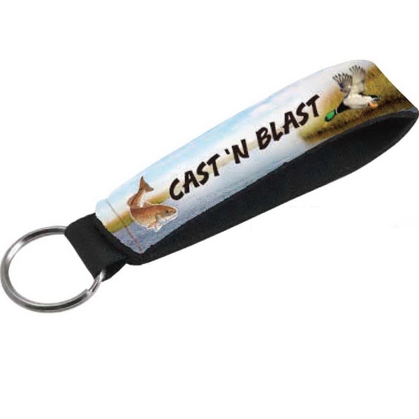 Custom Full Color Single Neoprene Wristband with 26mm Key Ring