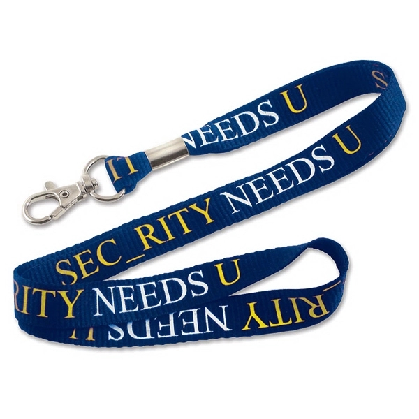 1" Custom Silkscreen Lanyards, Flat Ribbed Polyester - 1" Custom Silkscreen Lanyards, Flat Ribbed Polyester - Image 10 of 10