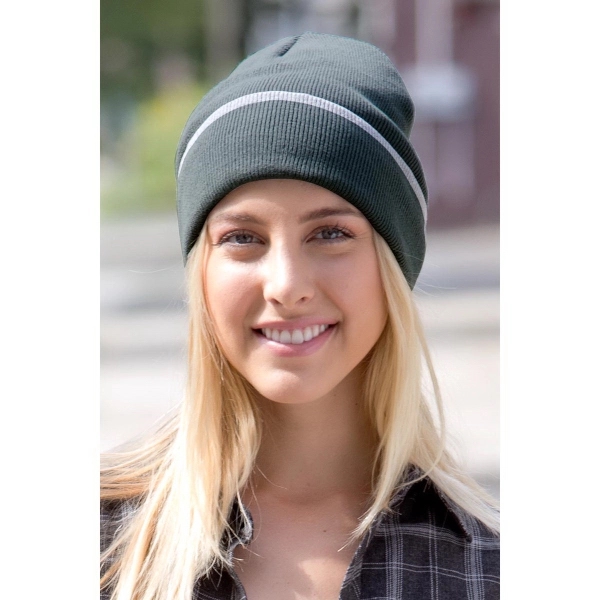 Edge Stripe Knit Beanie - Edge Stripe Knit Beanie - Image 1 of 18