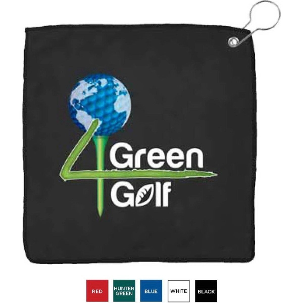 Microfiber Golf Towel with Hook - Microfiber Golf Towel with Hook - Image 0 of 6