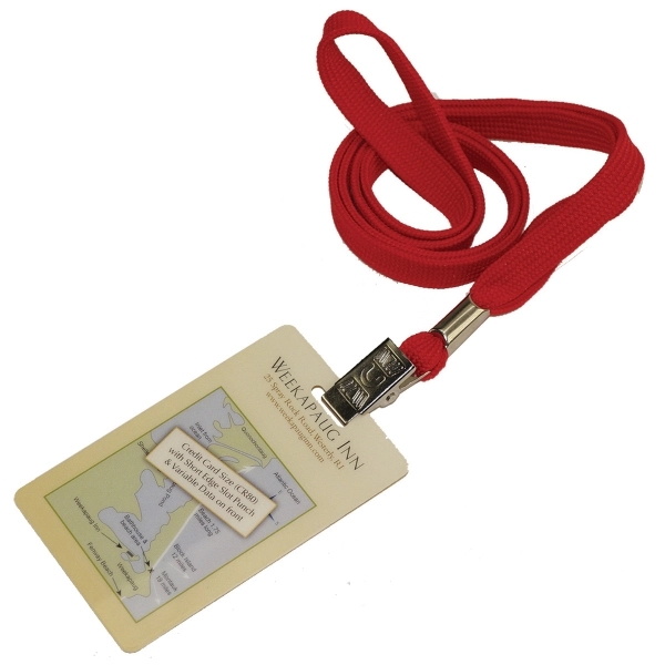 3/8 inch Flat Blank Lanyards with PVC Card