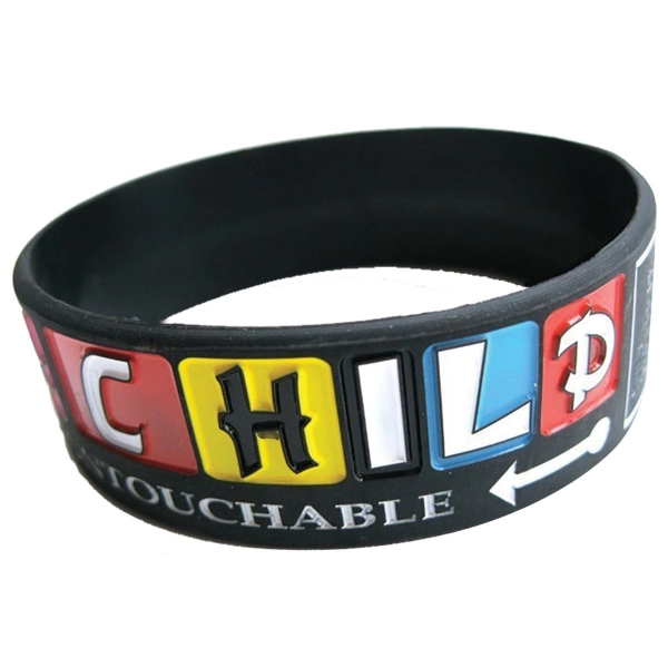 Silicone Wristband 1/2" ink filled Debossed w/ Color fill - Silicone Wristband 1/2" ink filled Debossed w/ Color fill - Image 7 of 10