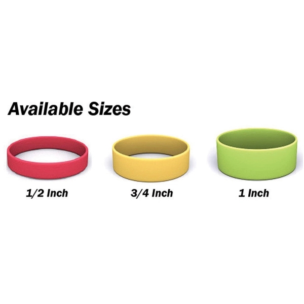 Silicone Wristband 1/2" ink filled Debossed w/ Color fill - Silicone Wristband 1/2" ink filled Debossed w/ Color fill - Image 1 of 10