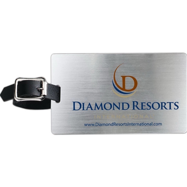 Brushed Aluminum Slip-In Pocket Luggage Tag - Brushed Aluminum Slip-In Pocket Luggage Tag - Image 0 of 1