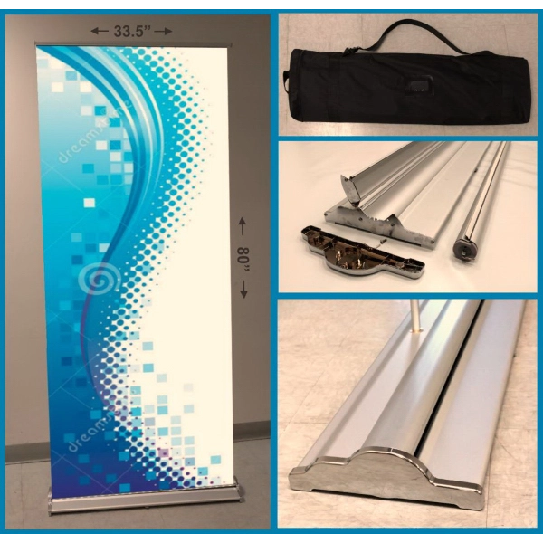 Heavy Duty 33.5 x 80 Inch Retractable Banner with Graphic - Heavy Duty 33.5 x 80 Inch Retractable Banner with Graphic - Image 0 of 0