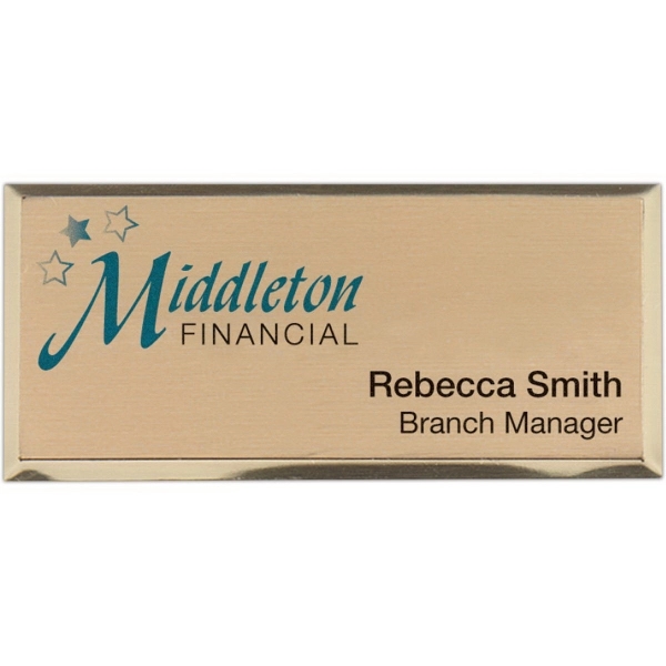 Metallic Full Color Name Badge 1 1/2" H x 3" W - Metallic Full Color Name Badge 1 1/2" H x 3" W - Image 0 of 0