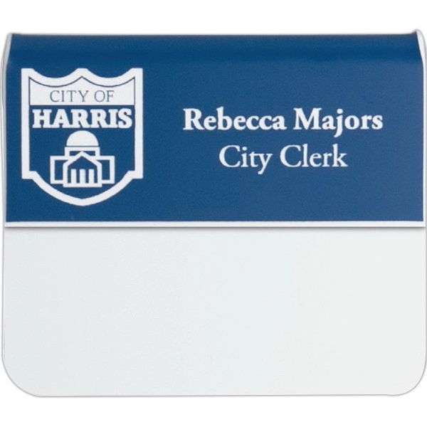 Plastic Engraved Logo Pocket Badge 1 1/4"H x 3"W Front - Plastic Engraved Logo Pocket Badge 1 1/4"H x 3"W Front - Image 0 of 0