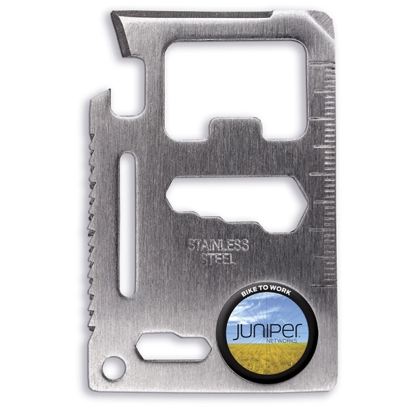 Custom Survival Tool with Full Color Dome Imprint