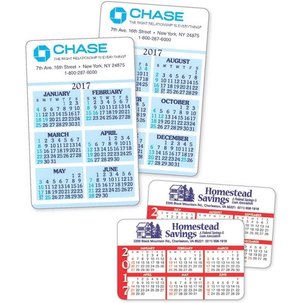 6-Month Calendar On Each Side Wallet Card | Plum Grove