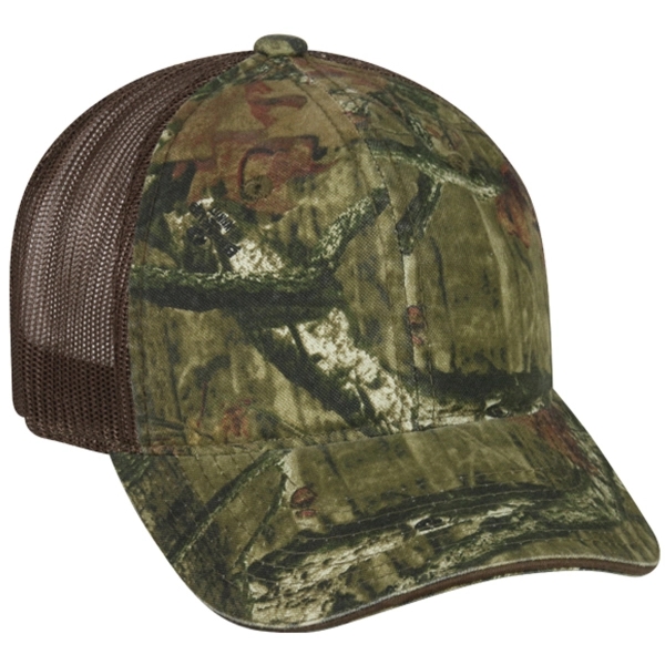 Garment Washed Camo Front, Mesh Back Cap