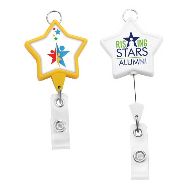 Custom JUMBO Star Badge Reel w/Lanyard Attachment