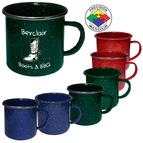 24 oz Enameled Steel Campfire Mugs - Red