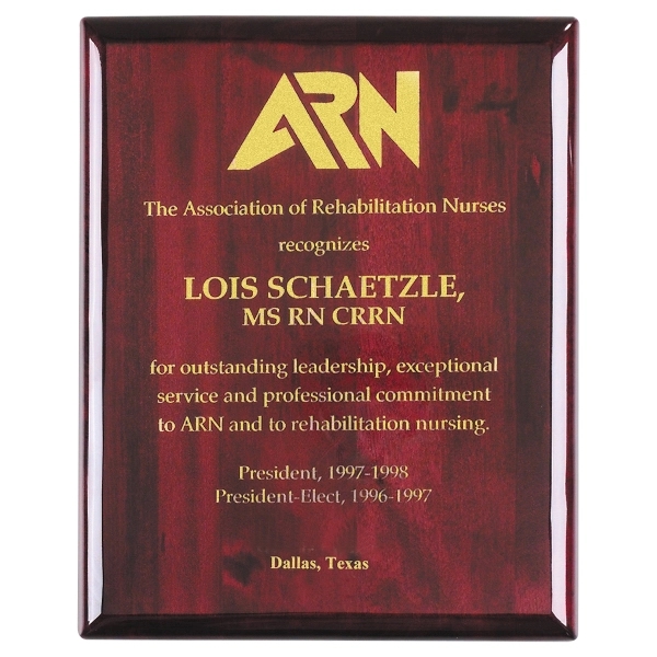 Plaque-6"x8" Piano Wood® Rosewood Wall Plaque - Plaque-6"x8" Piano Wood® Rosewood Wall Plaque - Image 0 of 1