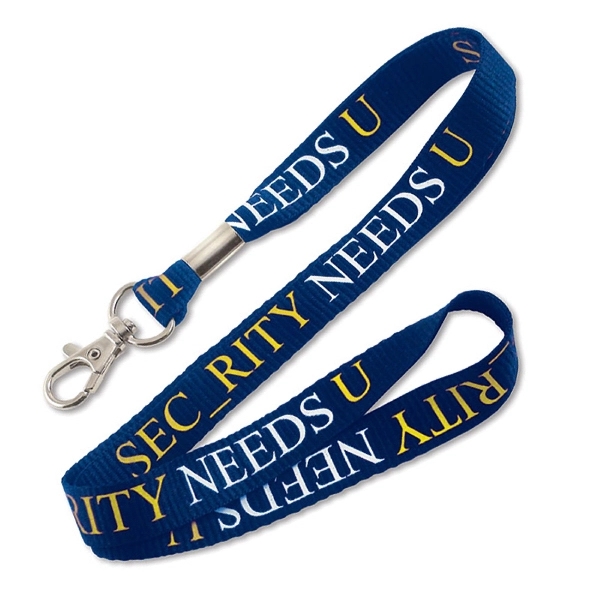 5/8" Custom Silkscreen Lanyards, Flat Ribbed Polyester - 5/8" Custom Silkscreen Lanyards, Flat Ribbed Polyester - Image 9 of 10