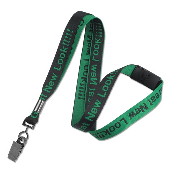 3/4" Custom Flat Woven Polyester Lanyard - 3/4" Custom Flat Woven Polyester Lanyard - Image 1 of 6