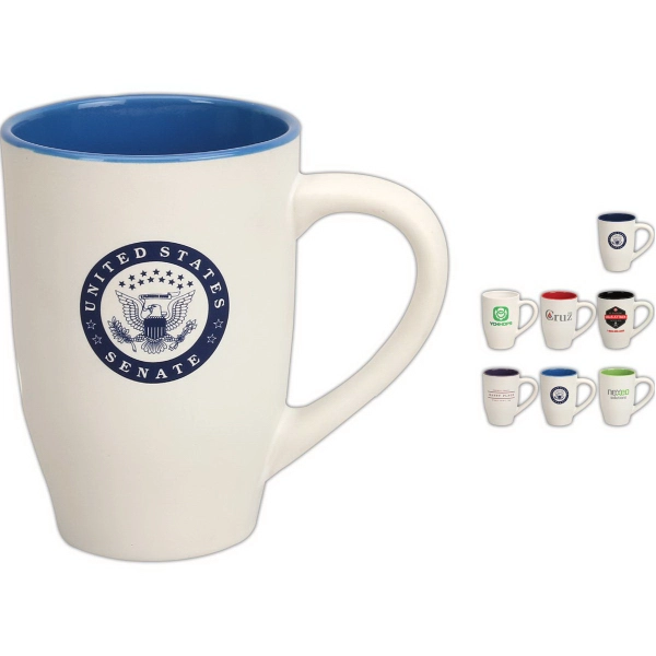 20 oz. 2-Tone/White Matte Ceramic Mug - 20 oz. 2-Tone/White Matte Ceramic Mug - Image 1 of 8