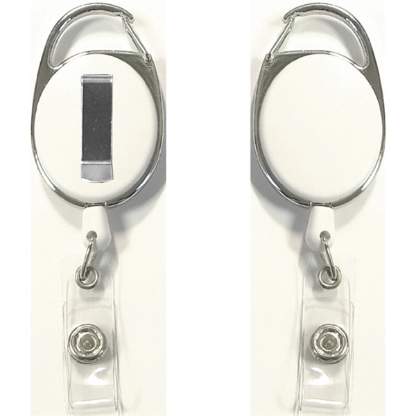 Oval shape retractable badge holder with clip - Oval shape retractable badge holder with clip - Image 1 of 7