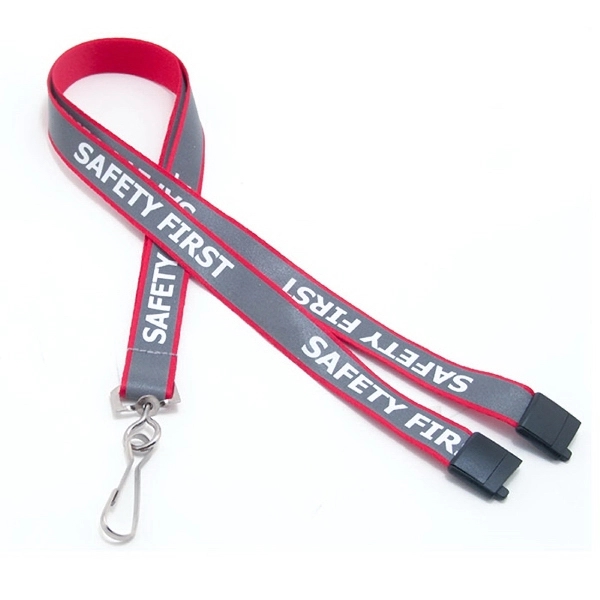 3/4" Safety Reflective Custom Silkscreen Lanyards - 3/4" Safety Reflective Custom Silkscreen Lanyards - Image 2 of 5