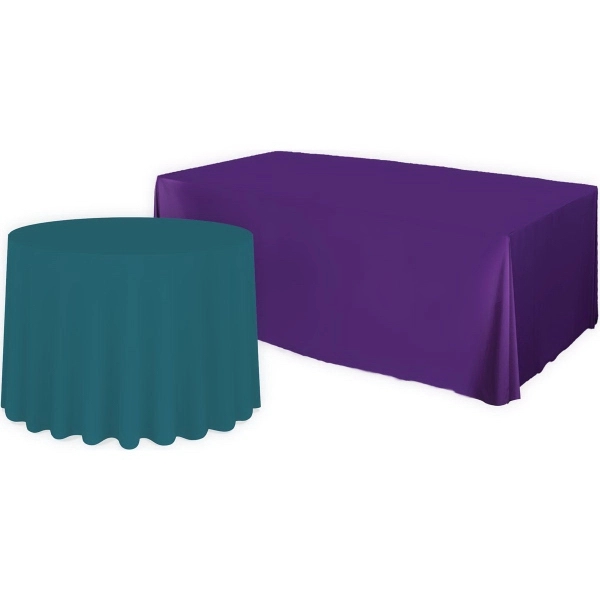 Blank Polyester Table Covers, 108" Draped Round - Blank Polyester Table Covers, 108" Draped Round - Image 0 of 0