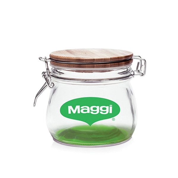 16 oz Glass Candy Jars with Wire Wooden Lids - 16 oz Glass Candy Jars with Wire Wooden Lids - Image 4 of 15