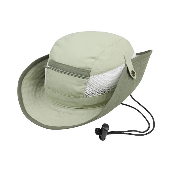 Taslon UV Bucket Hat w/Zipper Pocket - Taslon UV Bucket Hat w/Zipper Pocket - Image 2 of 2