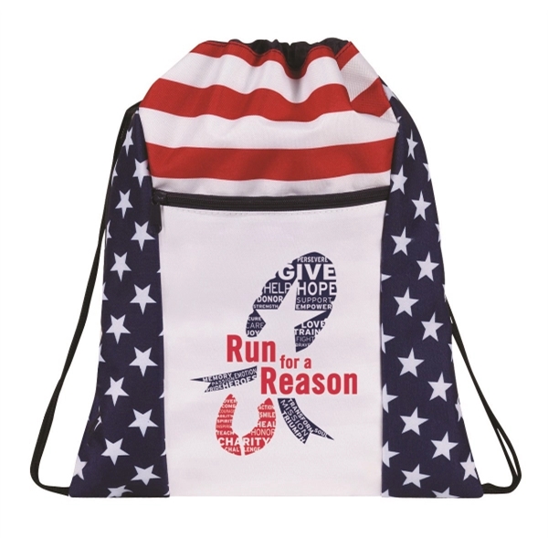 Patriotic Drawstring Backpack - Patriotic Drawstring Backpack - Image 0 of 1